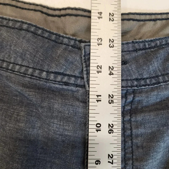 Prana Men's Heathered Blue Hemp Blend Shorts Size 38 - Picture 9 of 10